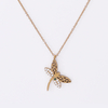Stainless Steel Butterfly Dragonfly Pendant Necklace With 5A Zircon